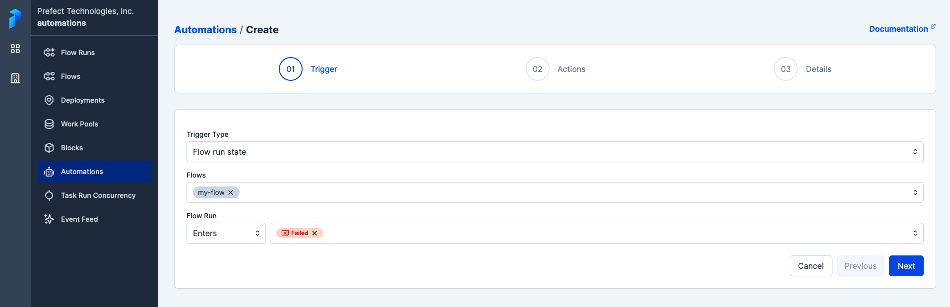 Automation from event