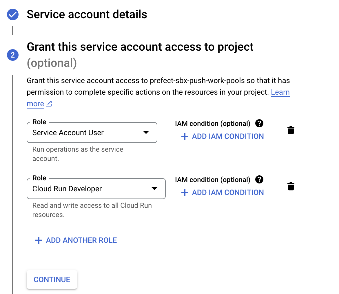 Configuring service account permissions in GCP